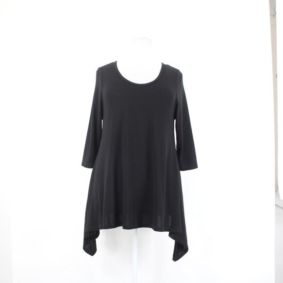 Karen Kane Top $88 Sz 2x Black Asymmetrical Round Neck Polyester Top - Picture 2 of 12